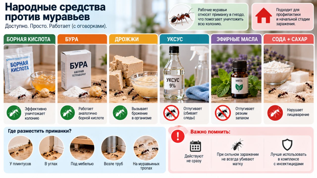Народные рецепты против муравьев
